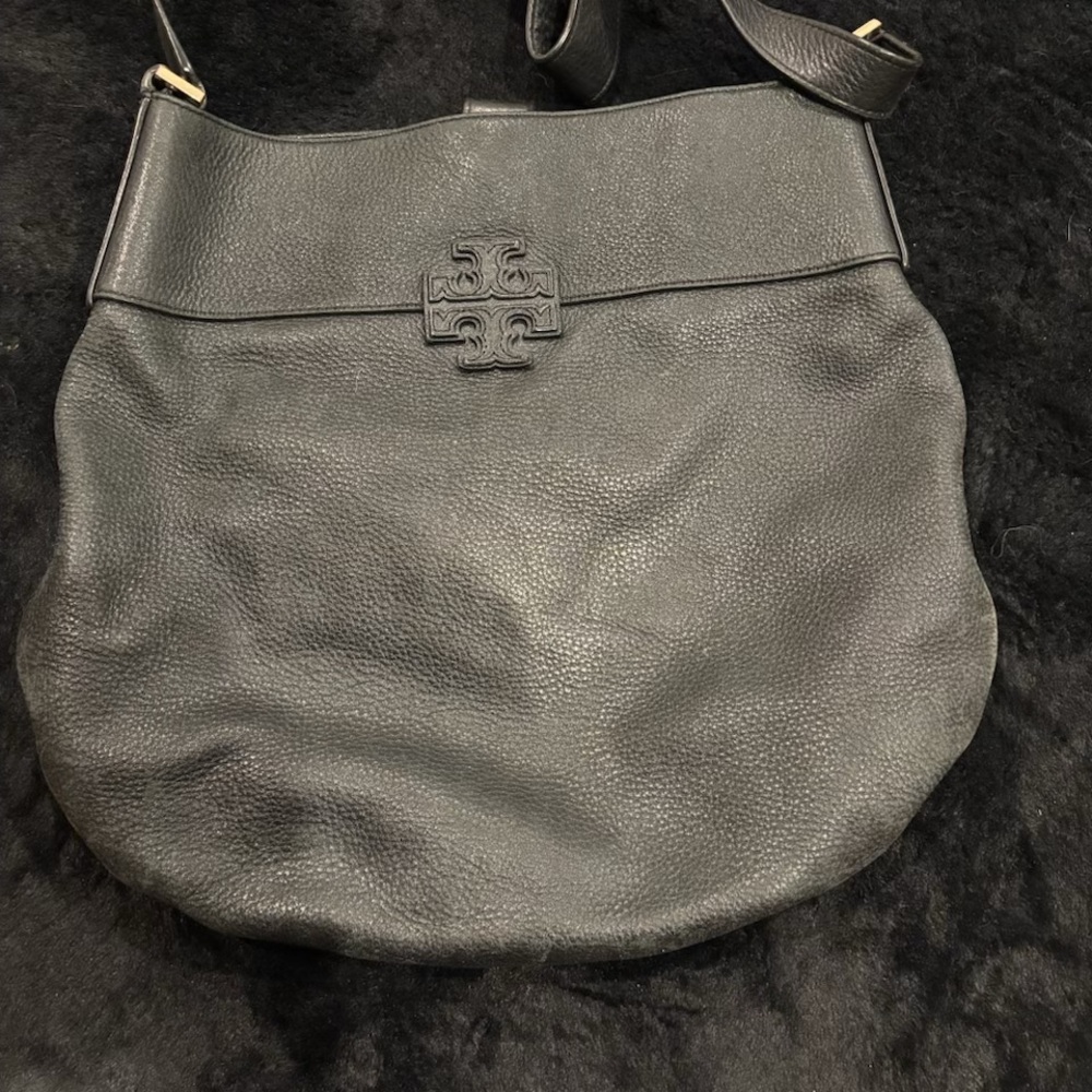 Tory Burch Black Leather Hobo Bag